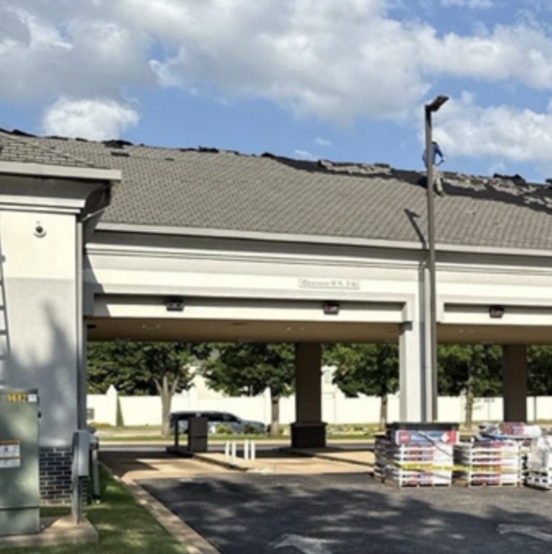 Commercial clubhouse shingle roof
